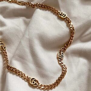 Authentic 18k gold plated Gucci GG necklace